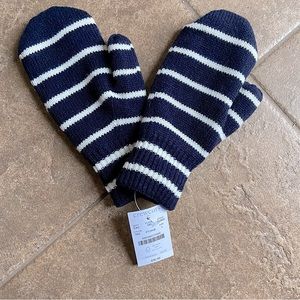 NWT J.Crew Kids Navy Striped Mittens